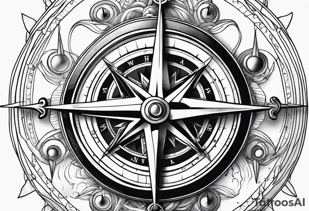 Nautical compass tattoo idea