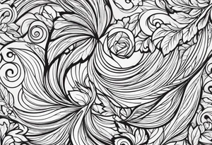 swirly leaves, minimalist, smooth tattoo idea
