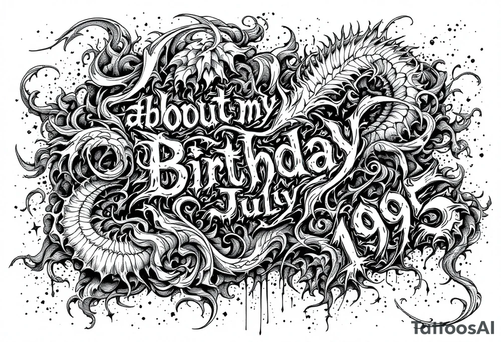 About my birthday july 1995 tattoo idea