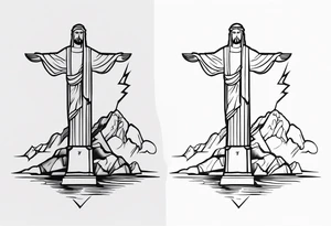 Christ the reedeemer with lightning tattoo idea