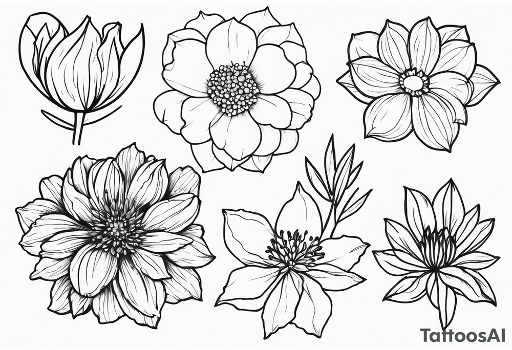 May november December February birth flower tattoo idea