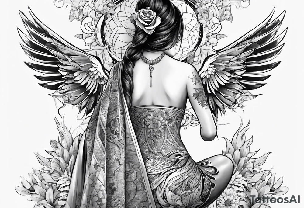 full body back tattoo rectangle tattoo idea