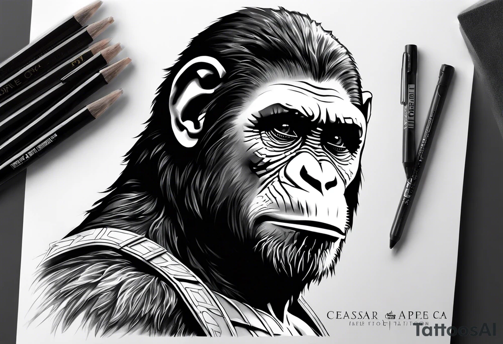 Caesar from the movie planet of the apes tattoo idea