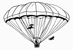 parachuting cat tattoo idea