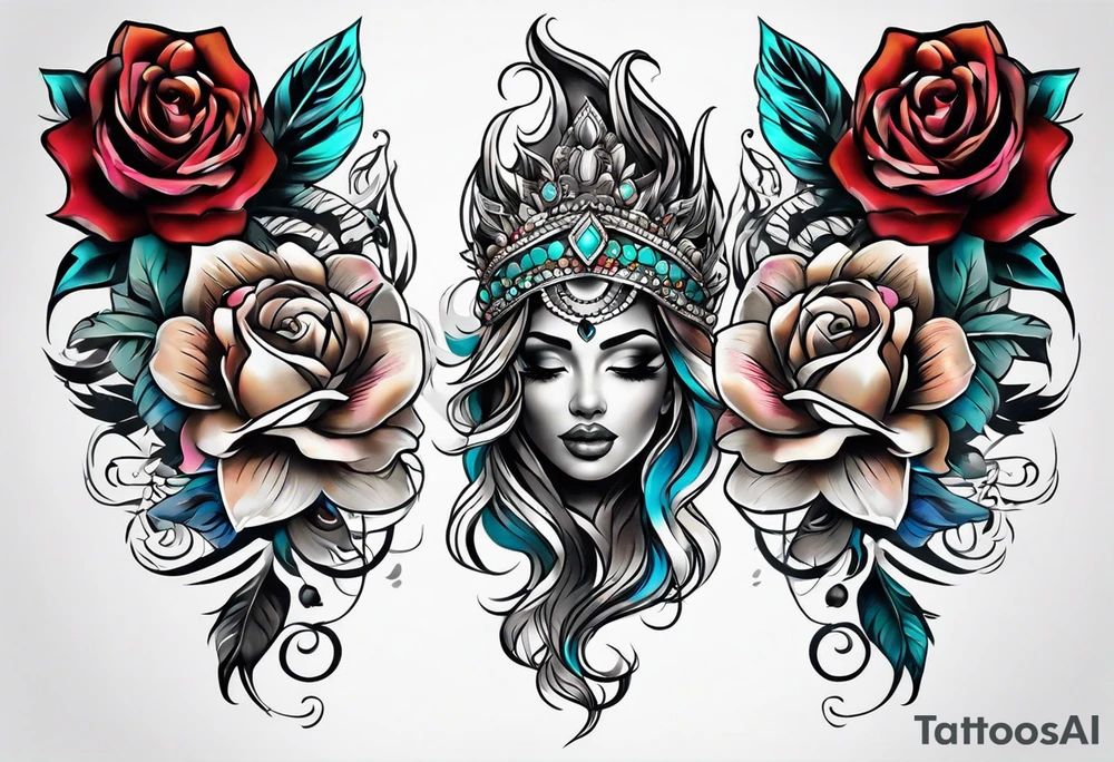 Full leg tattoo from hip to foot, temporary tattoo tattoo idea