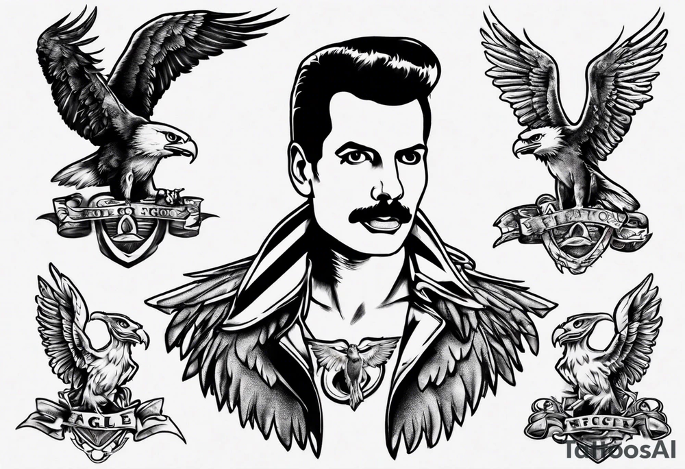 freddie mercury and an eagle tattoo idea