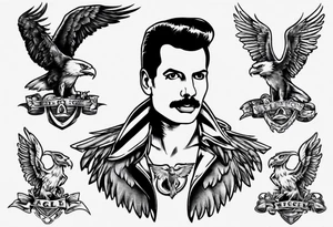 freddie mercury and an eagle tattoo idea