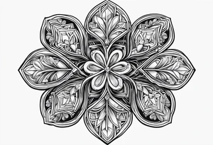 a diamond filled with gemometric shamrocks tattoo idea