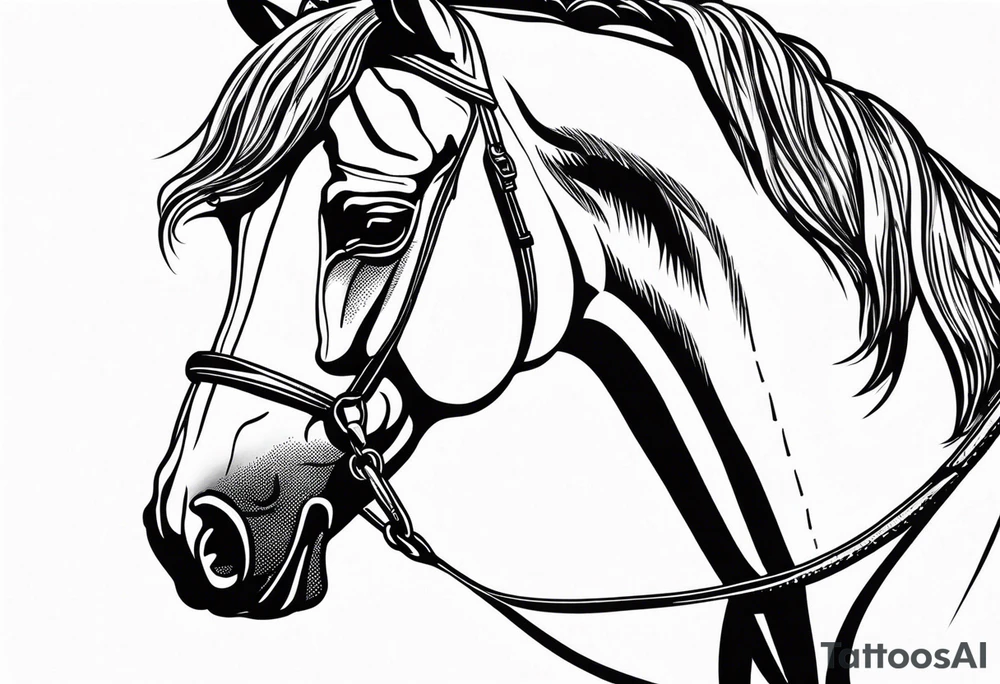 Horse portrait no shading tattoo idea