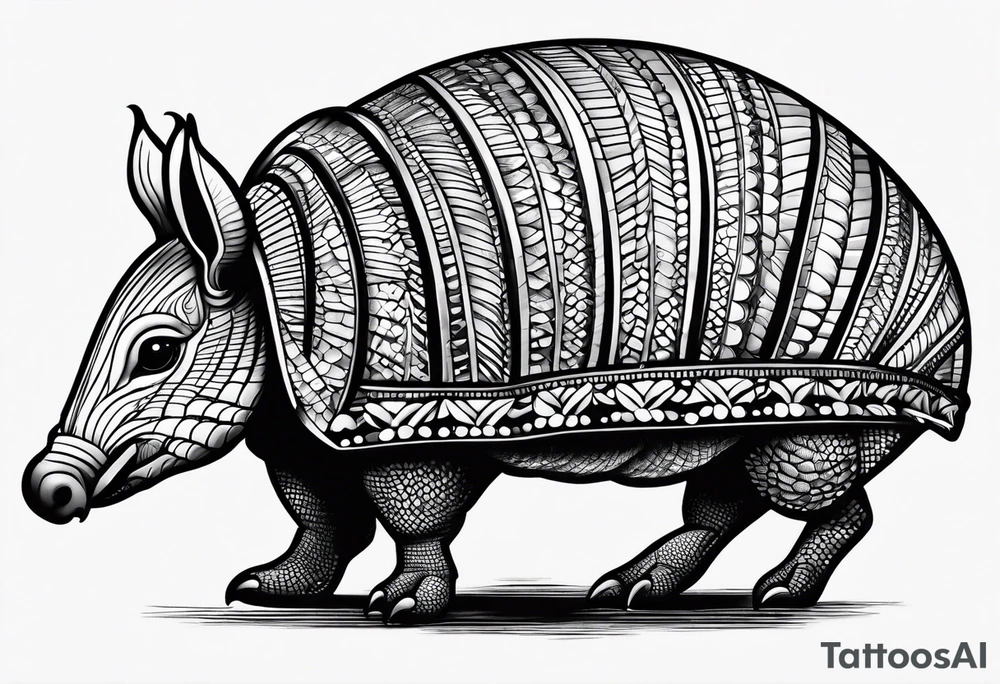 cute armadillo tattoo idea