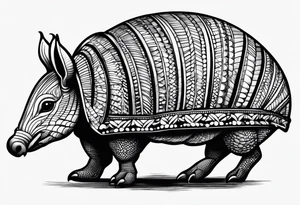 cute armadillo tattoo idea