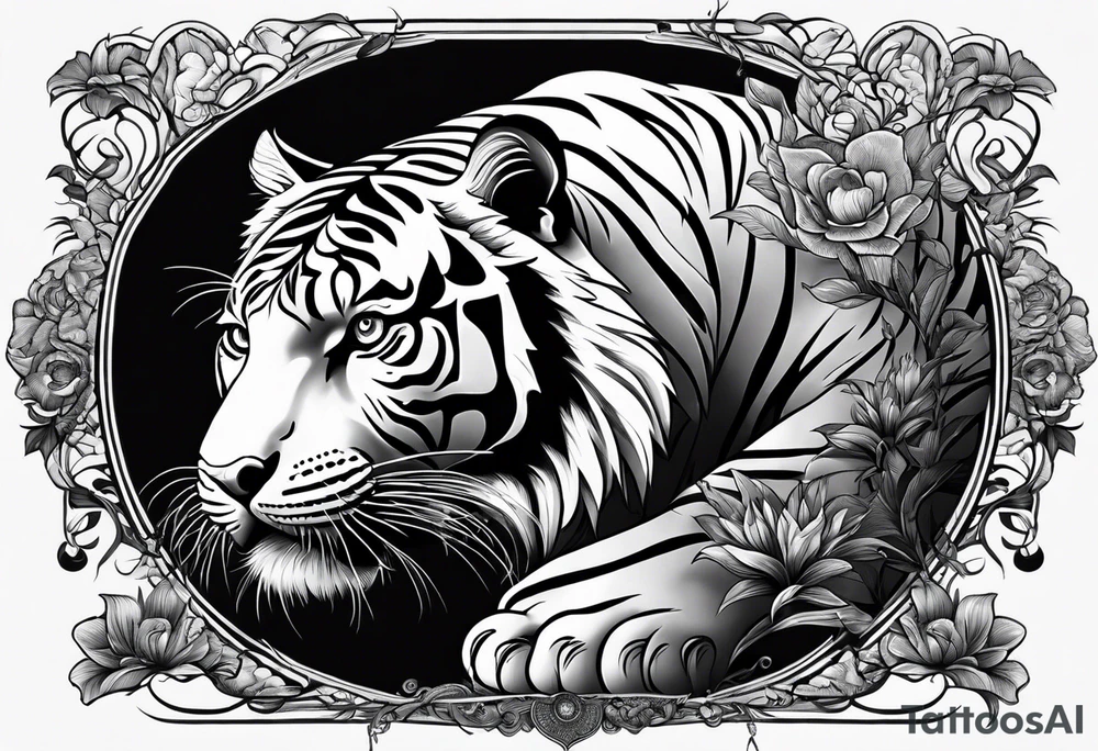 tiger climbing up tattoo idea
