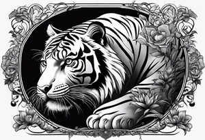 tiger climbing up tattoo idea