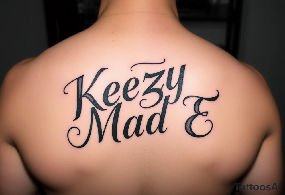 letters only fancy twisted and intertwined through one another (KeezY MadE ) almost like one line tattoo idea