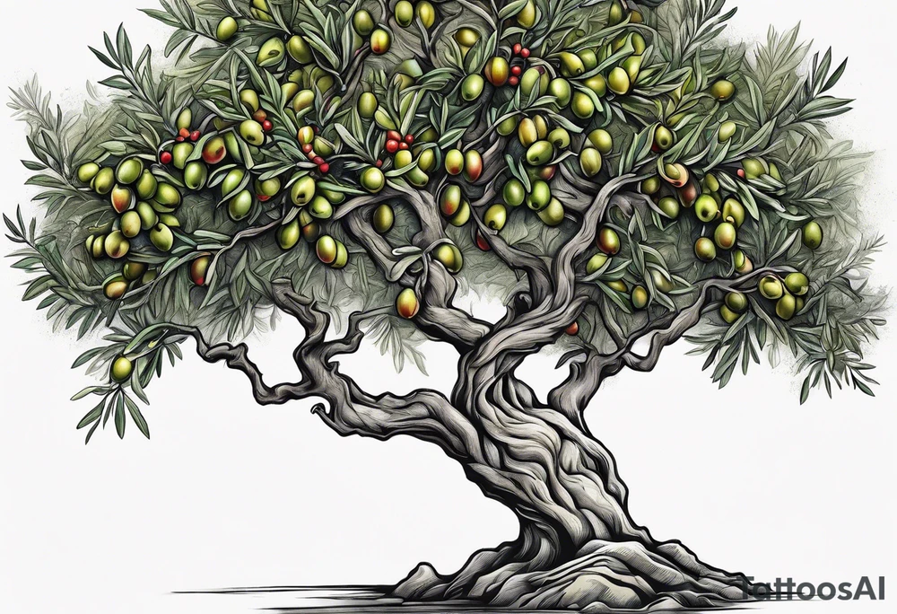 olive tree tattoo idea