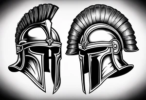 roman helmet vs spartan helmets tattoo idea