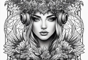 forest, lineswork tattoo idea