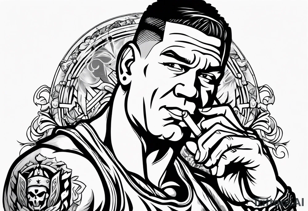 john cena smoking cigarette tattoo idea