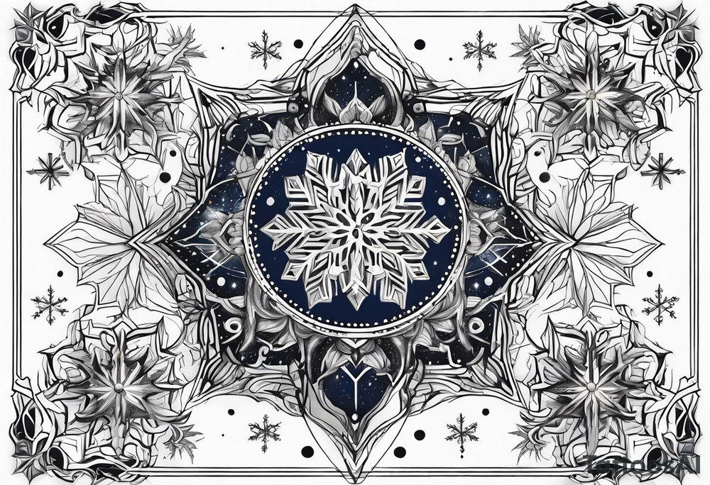 Constellation, animal, snowflake tattoo idea