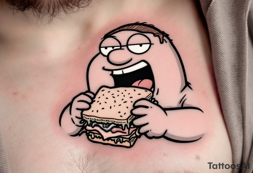 Peter Griffin eating a sandwich tattoo idea