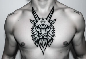 Capricorn head  10x15 cm 
Neutral face tattoo idea