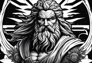 Zeus dominance Lightning strike tattoo idea