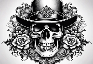 blackout style with skull arm desings tattoo idea