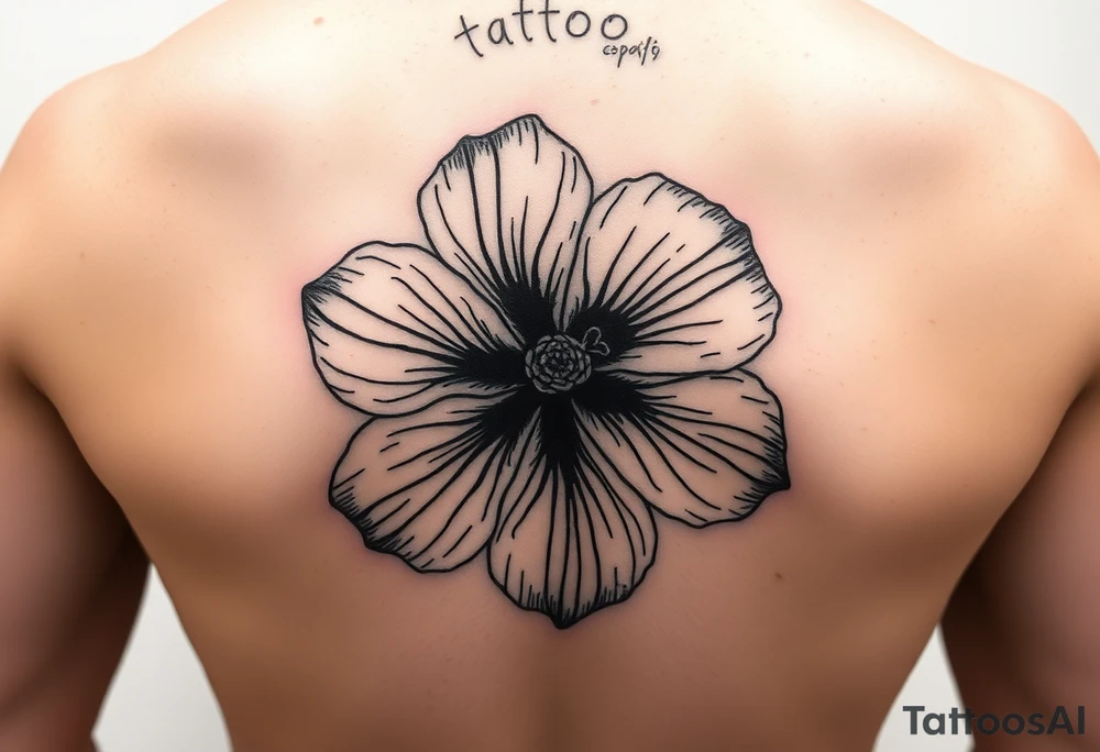 I want it to look more delicate. Needs to look like a fine line tattoo. I want it to be a hibiscus flower. tattoo idea