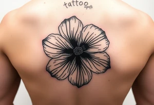 I want it to look more delicate. Needs to look like a fine line tattoo. I want it to be a hibiscus flower. tattoo idea