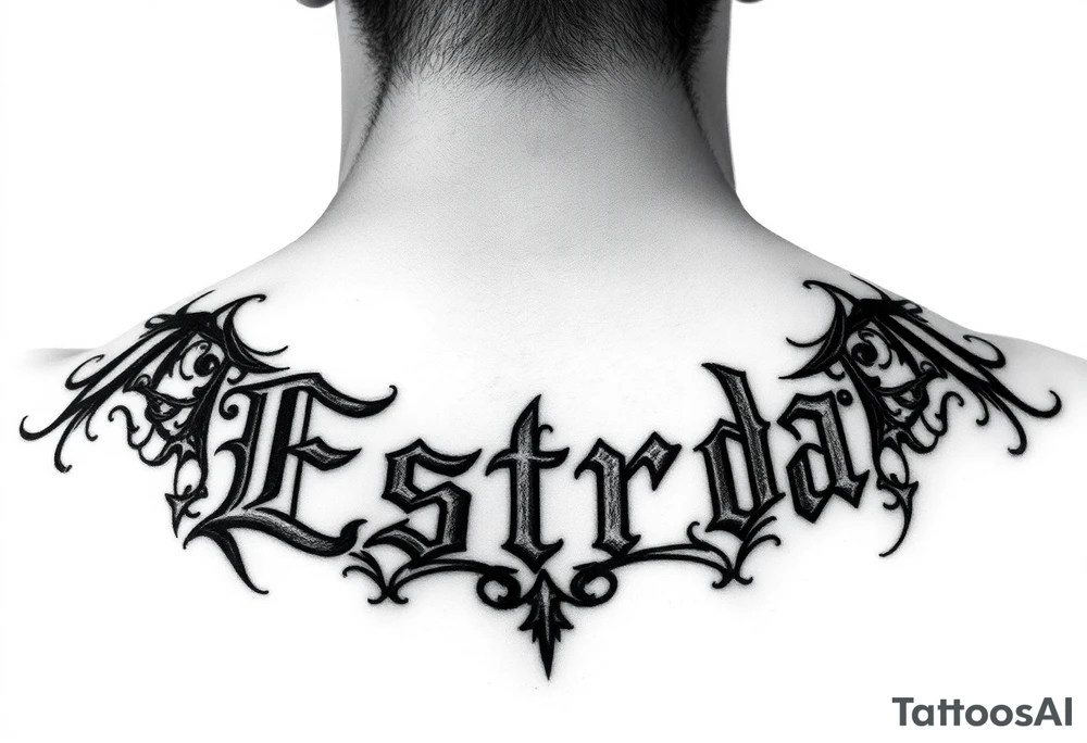 write estrada in Gothic letters tattoo idea