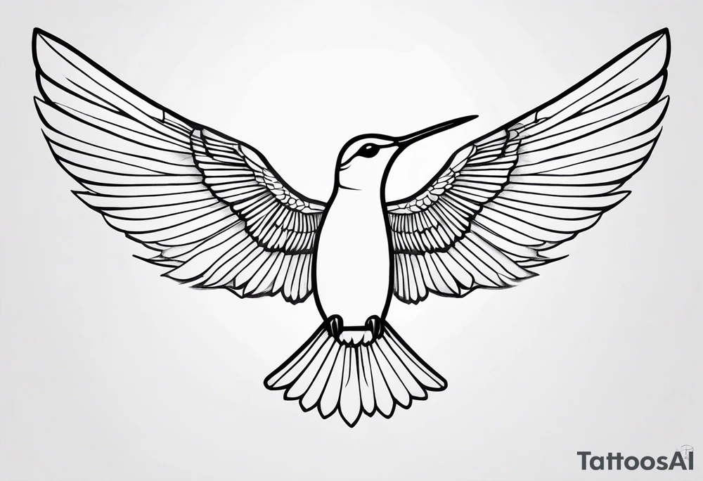 Hummingbird wings spread tattoo idea