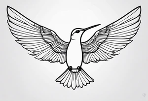 Hummingbird wings spread tattoo idea