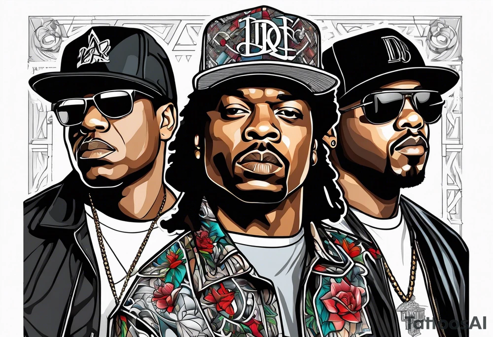 eazy e, dr dre and ice cube tattoo idea