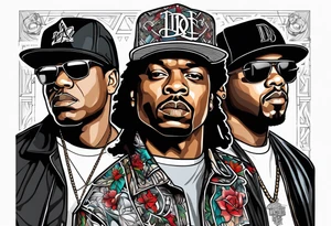 eazy e, dr dre and ice cube tattoo idea