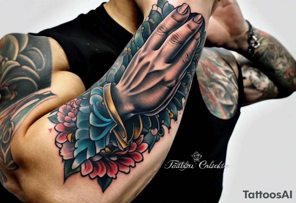 praying hands tattoo idea