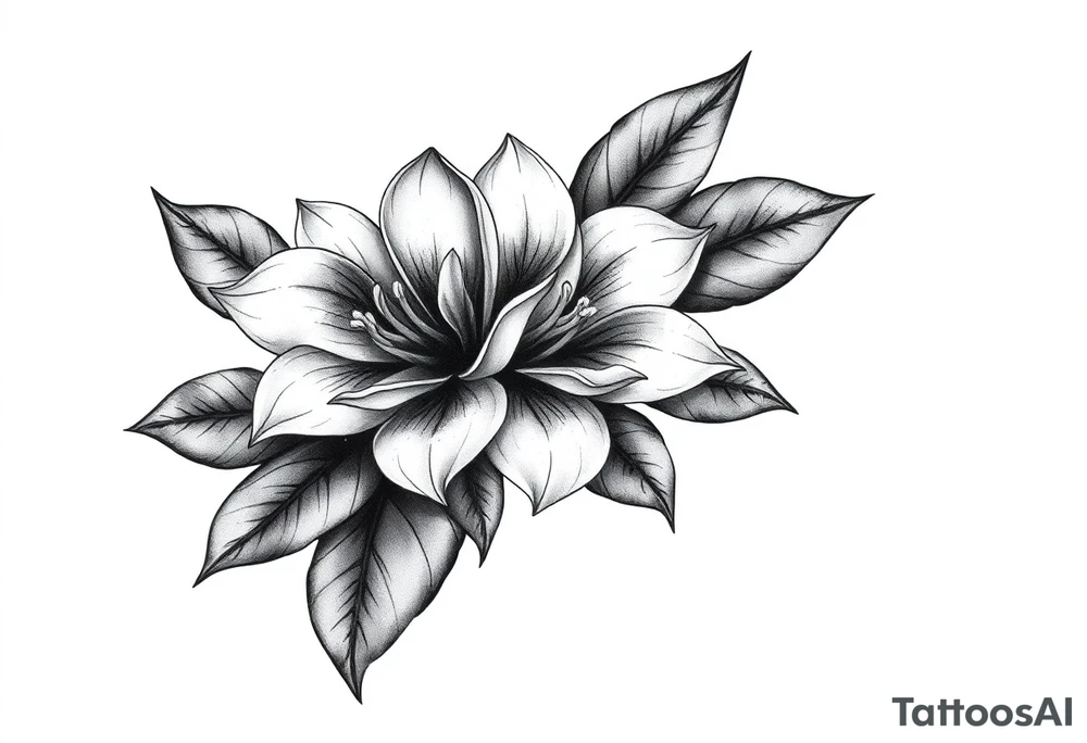 State or louisiana with magnolia flower in tooled leather tattoo idea