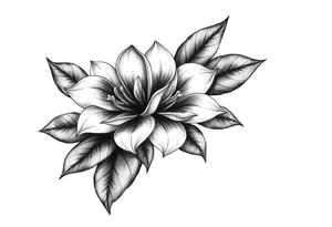 State or louisiana with magnolia flower in tooled leather tattoo idea