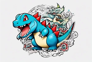 Totodile pokemon tattoo idea