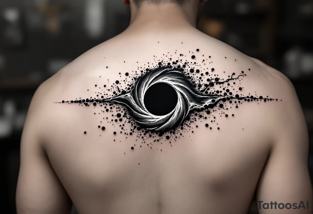 2 different worlds on both sides of a black hole tattoo idea