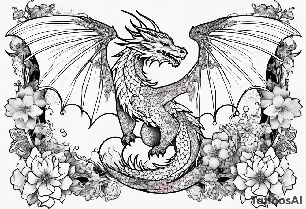 Constellation, wing , snow , cross , dragon female japan kawaii , flower tattoo idea