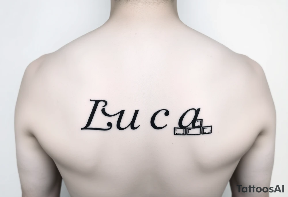 The name luca and building blocks tattoo idea