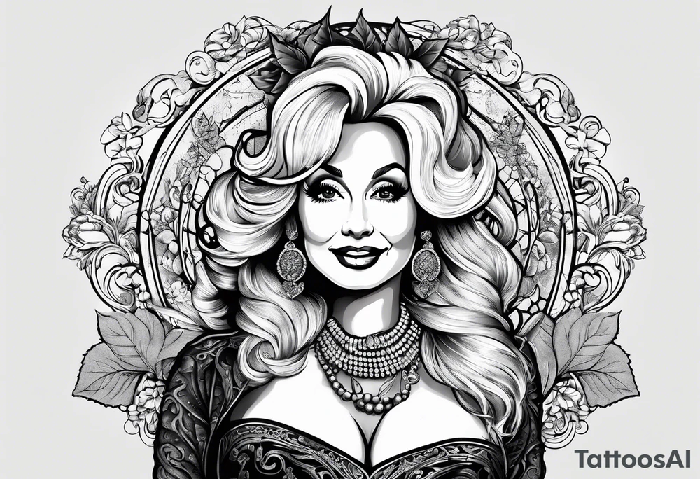Dolly Parton holding an acorn tattoo idea