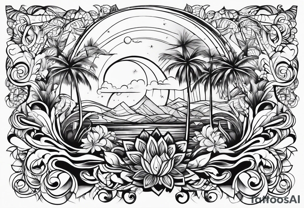 Vague cocktail soleil tattoo idea