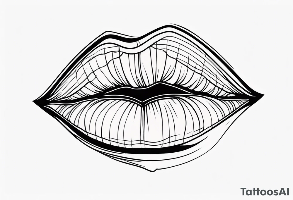 Sexy female lips tattoo idea