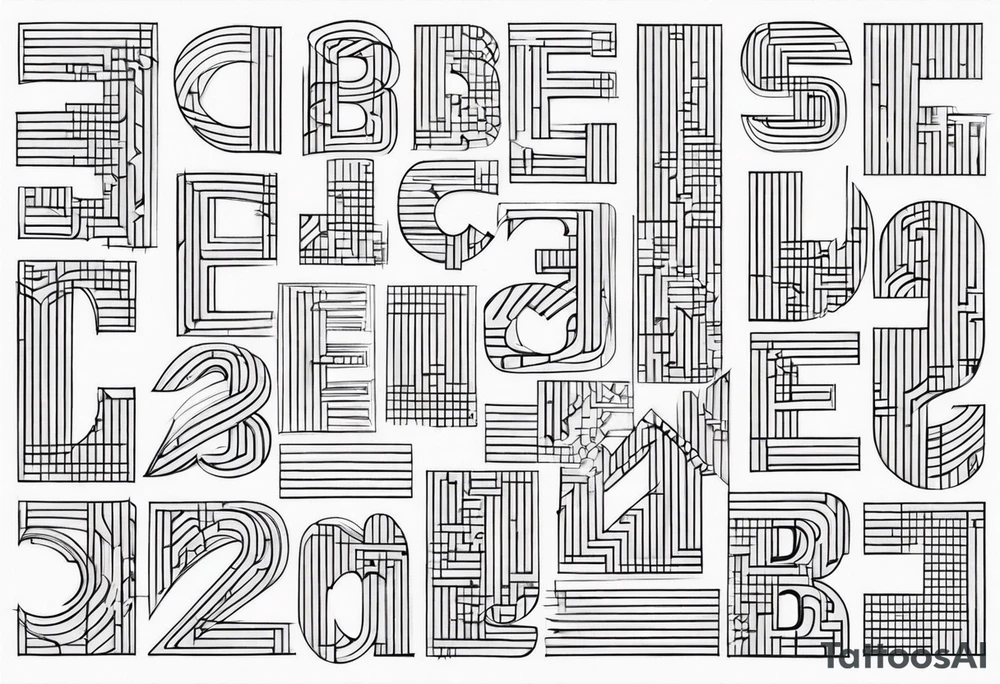 all the letters of the alphabet tattoo idea