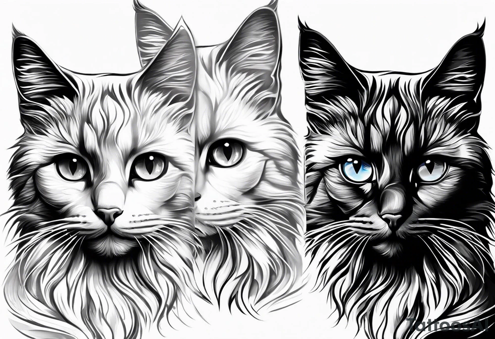 small Cat face, front on tattoo idea