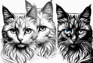 small Cat face, front on tattoo idea