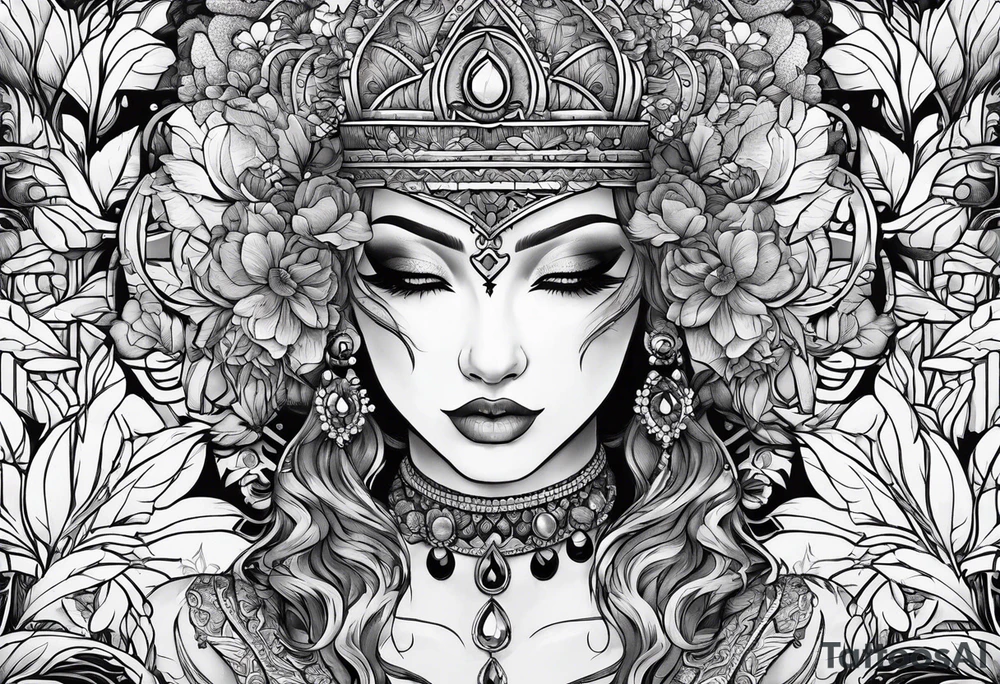 something dark in blacwork/linework style tattoo idea