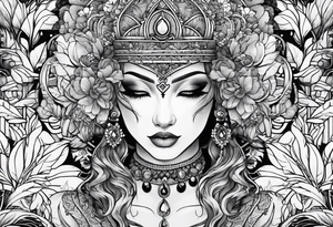 something dark in blacwork/linework style tattoo idea