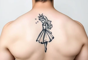 Arm sleeve Alice in wonderland tattoo idea
